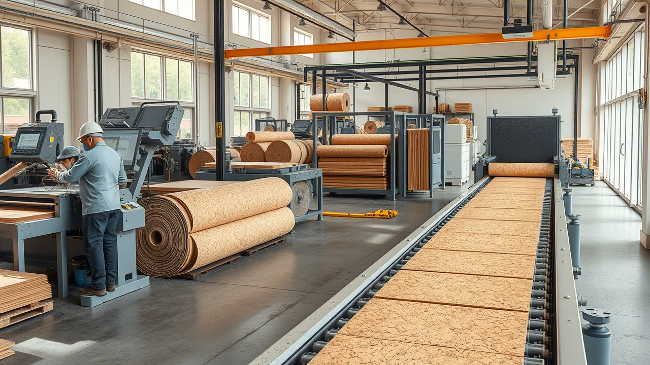 Производство пробкового напольного покрытия